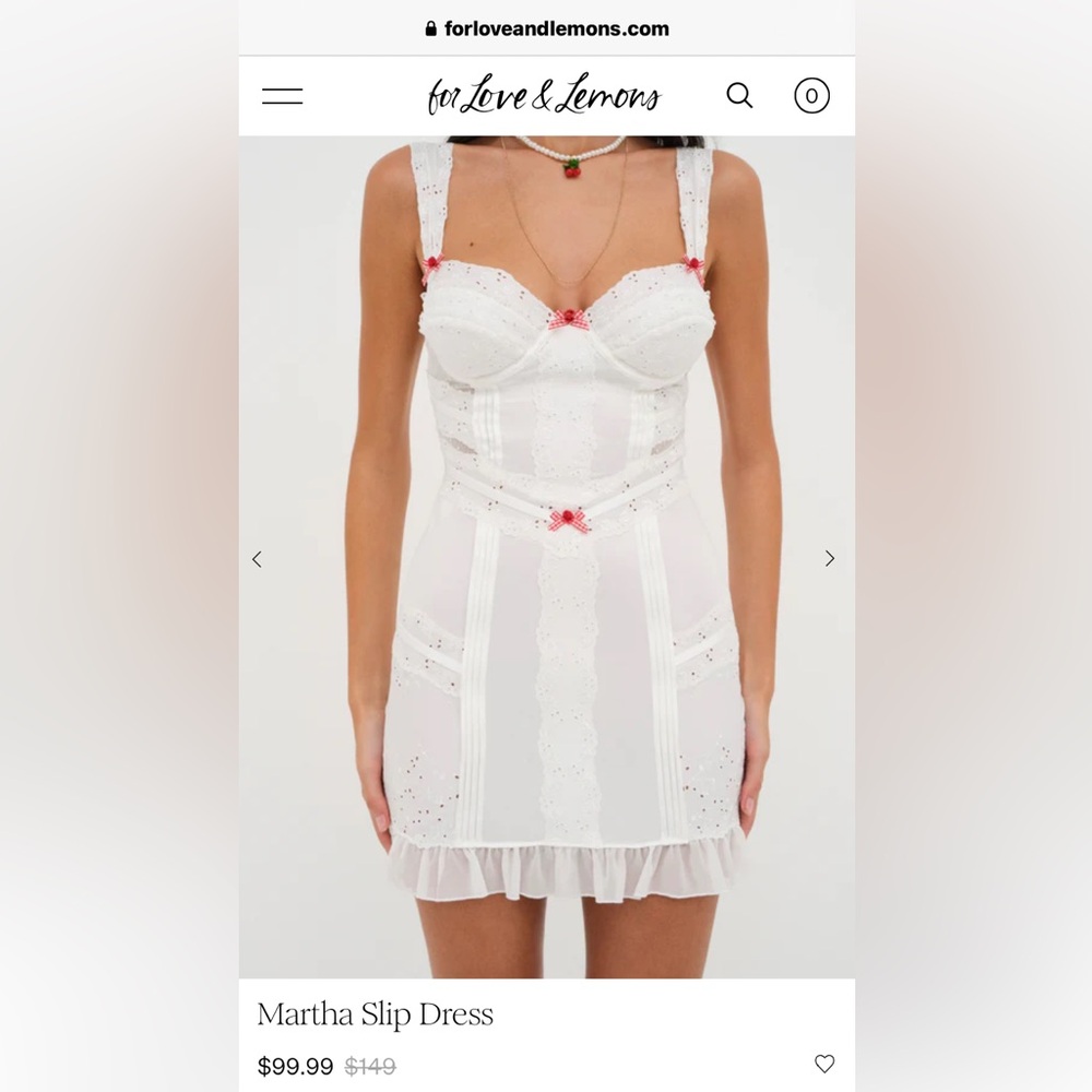 For Love & Lemons Martha Slip Dress Sz S